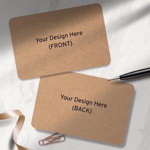 Biglietti da visita stampati Kraft personalizzati con il tuo design / Biglietto da visita, Carta fedeltà, Biglietto di ringraziamento / Fronte-retro