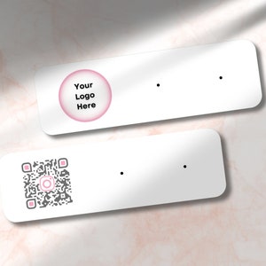 Etiquetas impresas para pendientes o broches de 90 mm × 28 mm, personalizadas con logotipo, nombre comercial, etiqueta, expositor o cartulina gruesa de 350 g/m².
