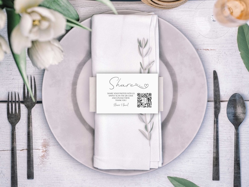 Printed Wedding Card Photo Sharing QR Code Website on Wedding Card Designed for You Your Guests will Share their Photos image 4