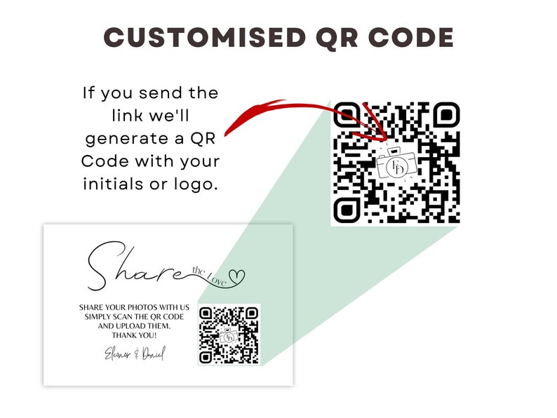Printed Wedding Card Photo Sharing QR Code Website on Wedding Card Designed for You Your Guests will Share their Photos image 6