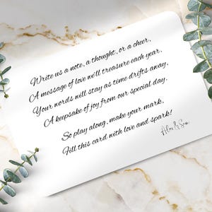 Nota de boda de los invitados personalizada con sus nombres / Boda, evento, juego / Grueso 400 g/m²