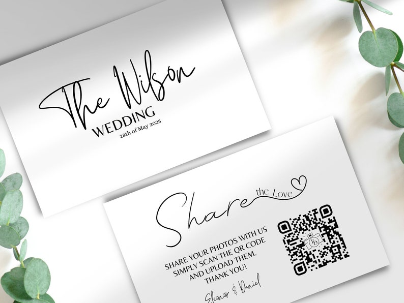 Printed Wedding Card Photo Sharing QR Code Website on Wedding Card Designed for You Your Guests will Share their Photos image 2