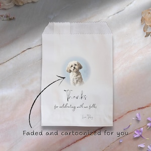 Sacchetti per caramelle personalizzati per matrimonio / Grazie per aver festeggiato con me, gente / 15 cm × 10 cm / Bianco / Matrimonio, Festa