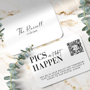 Impression de photos de cartes de mariage ou cela ne s'est pas produit | Blanc | Site Web sur la carte de mariage | Vos invités partageront leurs photos | Épais 400 g