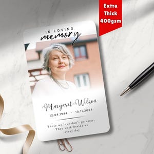 Printed Funeral Cards Customised for You | Double Sided | Modern| Giveaway Card | Thick Card 400gsm