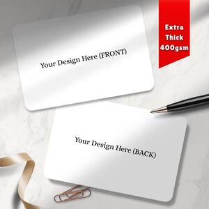Gedruckte Karten mit Ihrem Design personalisiert | Visitenkarte, Treuekarte, Dankeskarte| Doppelseitig | Karton 400g/m²