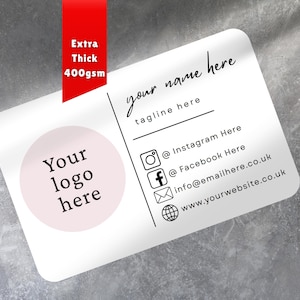 Visitekaartjes met QR-code gepersonaliseerd | Basis | Dubbelzijdig | Voeg je gegevens toe | Dikke kaart: 400 gsm