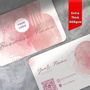 QR-Code gedruckte Visitenkarten personalisiert | Pfirsich Explosion | Doppelseitig | Fügen Sie Ihre Details hinzu | Karton 400g/m²