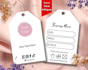 Etiquetas de precio para ropa impresas con cordel / Cortadas / Sencillas / Profesionales / Doble cara / Personalizadas / Colgantes / Colgantes / Entrega gratuita