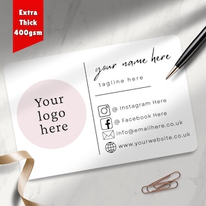 QR-Code gedruckte Visitenkarten personalisiert | Grund | Doppelseitig | Fügen Sie Ihre Details hinzu | Karton 400g/m²