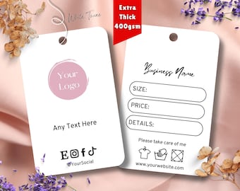 Etiquetas de precio para ropa impresas con cordel / Redondas / Sencillas / Profesionales / Doble cara / Personalizadas / Colgantes / Colgantes / Entrega gratuita