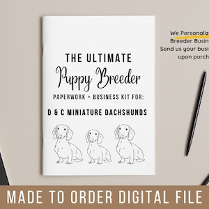 Custom Dog Breeder Forms for Small Business | Custom Puppy Sale Contract | Puppy Medical Records, Puppy Deposit Receipts
