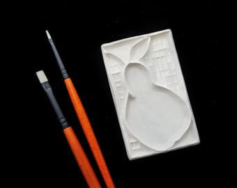 Sweet Mini Pear Non Ceramic Paint Palette for Enchanted Forest Decor or Nature Lover Artist Gifts  | 6 wells || 2.5 | PP-006PEAR