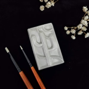 Mini Cactus polymer clay watercolor paint palette for artist  | 8 wells || 2.5 | MP-008CACTI