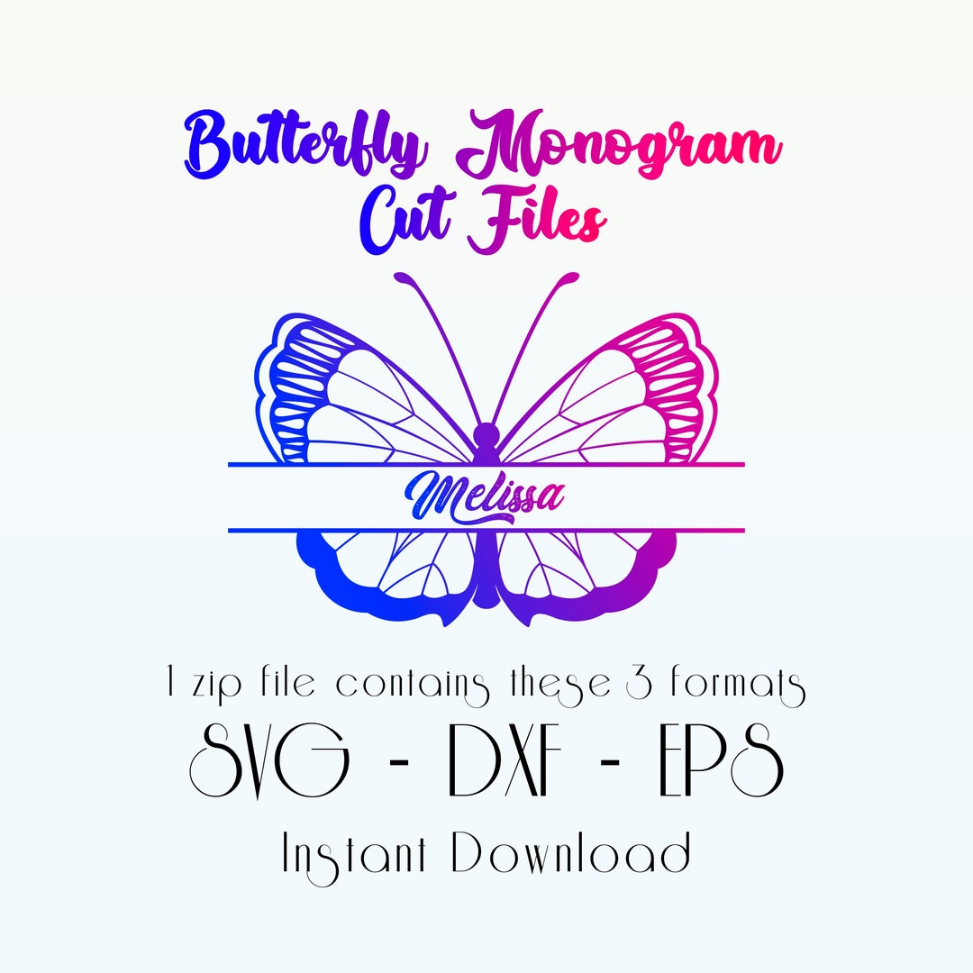Butterfly Monogram SVG DXF EPS Jpg Png Pdf Monograms - Etsy