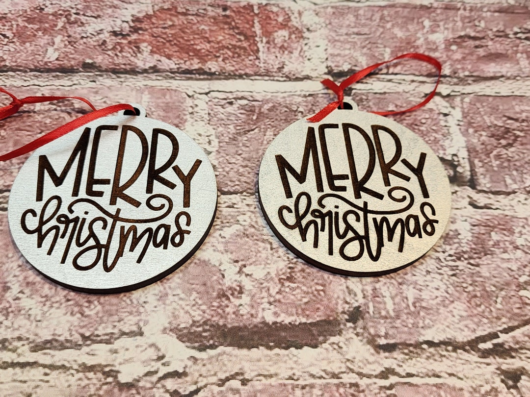 Ornament Wood Merry Christmas Engraved Ornaments Gift - Etsy