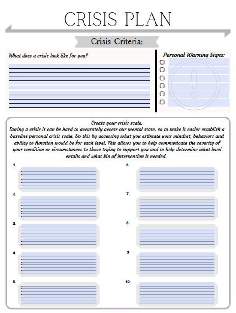 Safety Plan Template, Fillable & Printable Tools, Crisis Management Safety Plan Template, Fillable & Printable Tools, Crisis Management