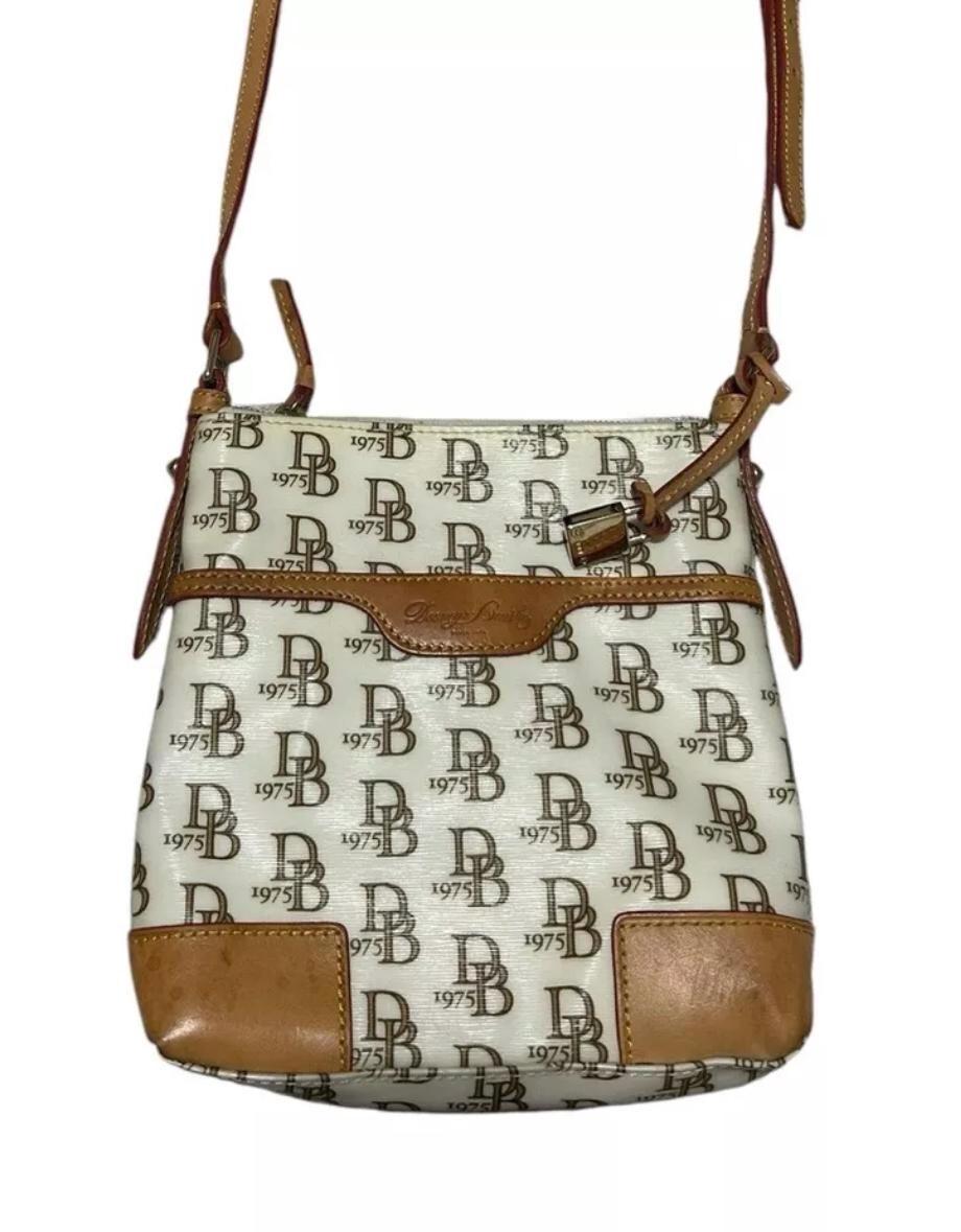 Vintage Dooney Bourke Handbag 1975 Signature Printed Messenger Bag Coated Ivory Canvas Etsy