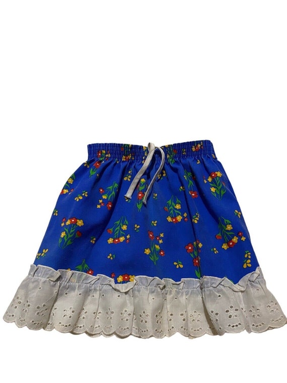 Vintage Jc Penney Girls Sz 5 Floral Skirt Ruffle … - image 3
