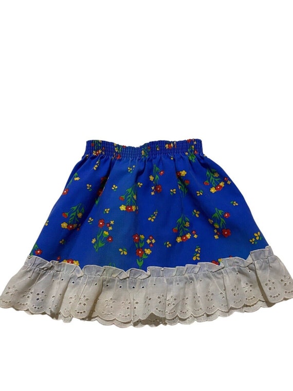 Vintage Jc Penney Girls Sz 5 Floral Skirt Ruffle … - image 2