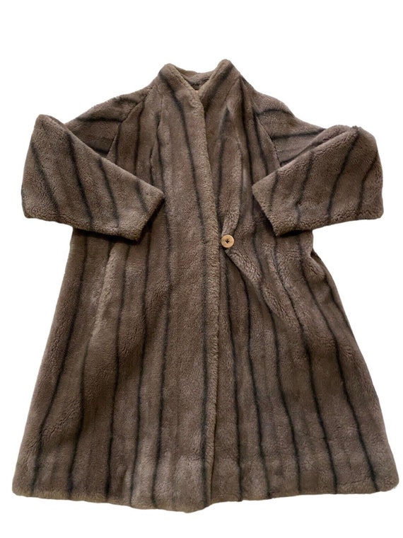Vintage Princetons Mutation Sz L Fur Coat Striped 