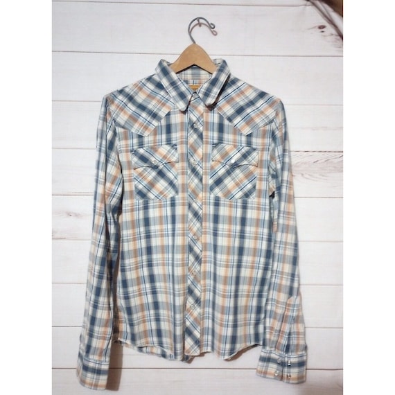 Vintage Hollister Mens Sz Medium Top Plaid Shirt … - image 1