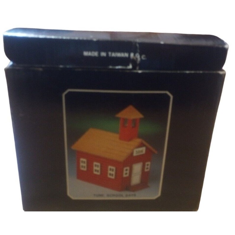 Vintage Wooden School House Music Box Plays School Days Gift for