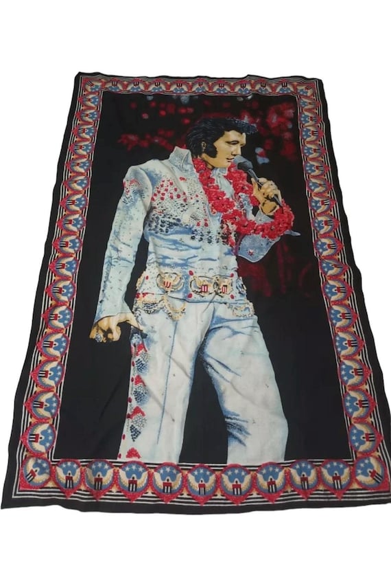 Vintage Elvis Presley Tapestry Wall Art Aloha From Hawaii 56 X 35.5 Las Vegas Etsy