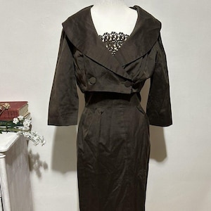 1940s Dress Vintage 40s Womens Sz S/M Carol Craig New York Coat Pin Up Flattering