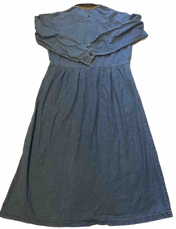 Retro Western Maxi Dress, 90s Vintage Denim, Size… - image 4