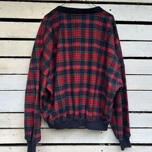 Vintage Pendleton Cardigan Sweater Plaid | Mens Size 2XL | V Neck Cabin Outdoors | 90s image 3
