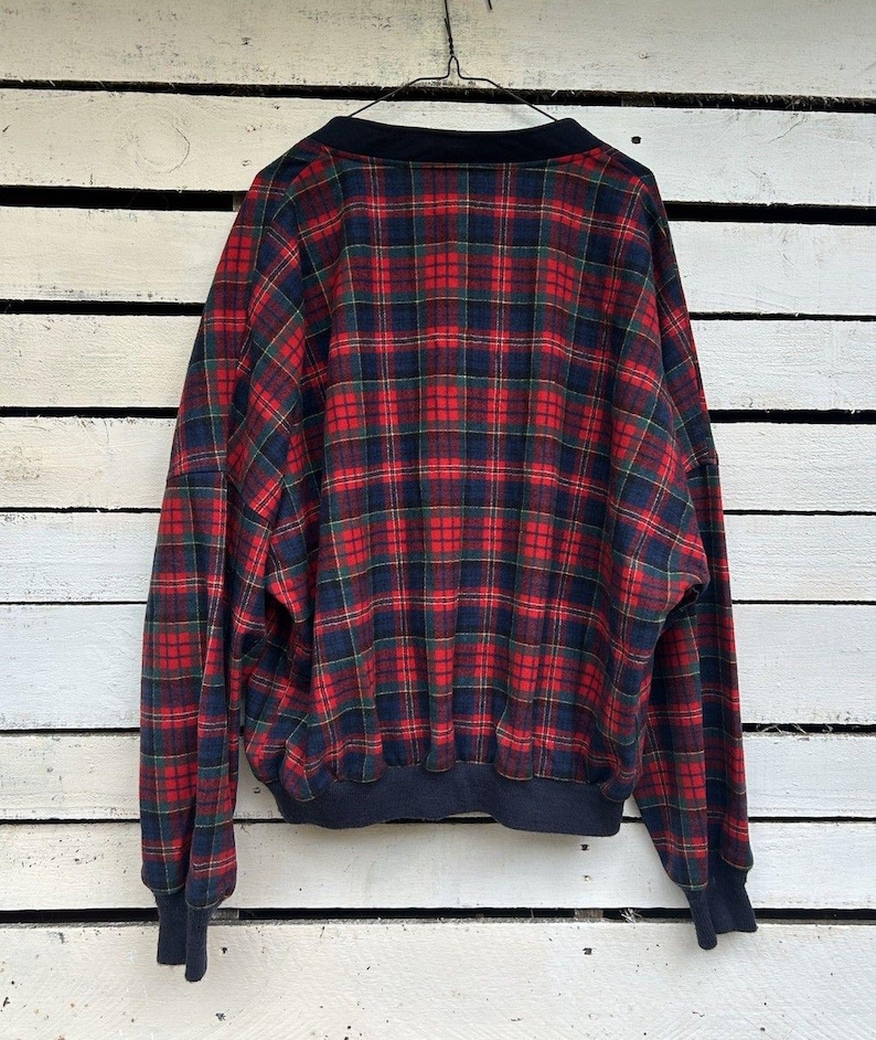 Vintage Pendleton Cardigan Sweater Plaid | Mens Size 2XL | V Neck Cabin Outdoors | 90s image 3