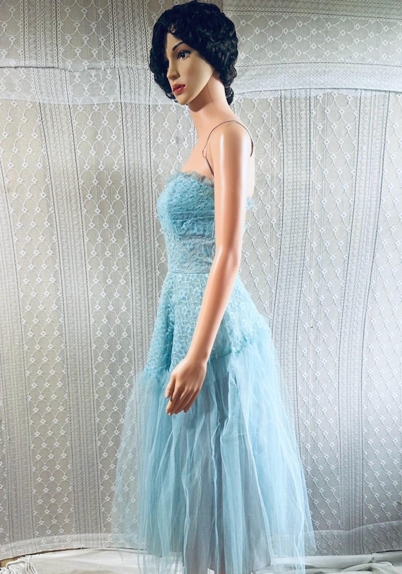 blue 50's dress 40s/50s Periwinkle Blue Taffeta Party Dress – Better Dresses Vintage