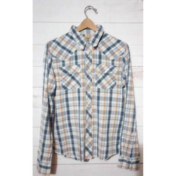 Vintage Hollister Mens Sz Medium Top Plaid Shirt … - image 2