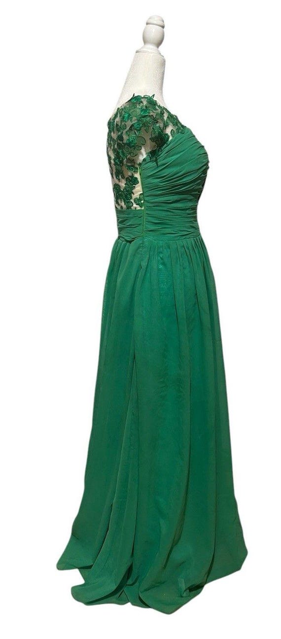 Vintage Prom Dress | Womens L/XL | Green Gown | Sparkle Dance Green Emerald Beauty 90s