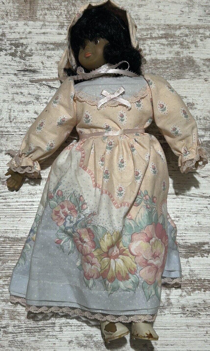 Vintage Porcelain Doll African American Wangs International 1991