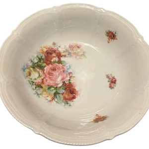 Vintage Mid Century Bowl, Serving Bowl, 50s 60s Floral Made In Germany Bowl, Stamped Beautiful Hand Painted