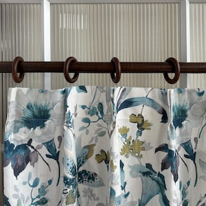 Dark brown wooden support rod, short curtain rod, wooden curtain rod, custom size, curtain rod.