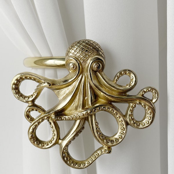 Octopus Curtain Hooks, Gold Curtain Hooks, Brass Hooks.