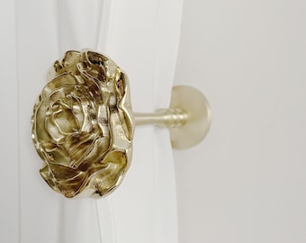 Crochets en métal rose, attaches pour rideaux, crochets pour cintres, crochets en laiton.
