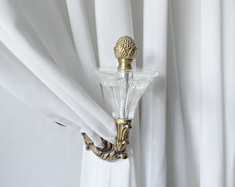 Crystal Luxury Brass Curtain Ties, Coat Hanger Brass Hooks, Curtain Ties, Crystal Decorative Heads, Curtain Ties.