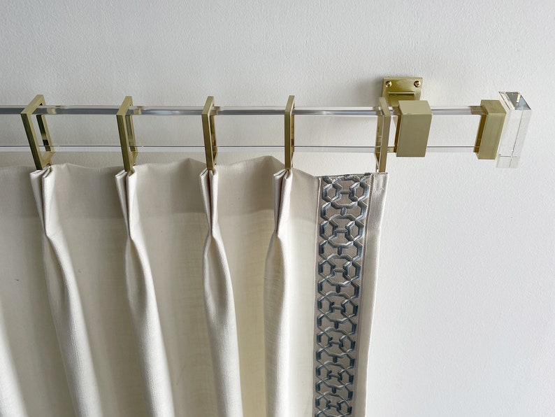 Clear Plexiglass Curtain Rods Gold Curtain Rods Acrylic Etsy