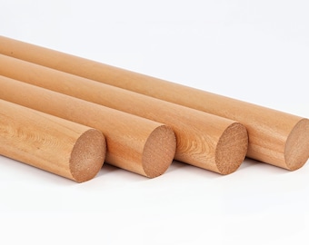 Varillas de madera maciza, varillas de madera, barras de cortina, barras de cortina de madera, palos de madera, tamaños personalizados.