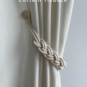 Cotton Curtain Ties, Curtain Ties, Curtain Ties With Magnets, Cotton Linen Straps.