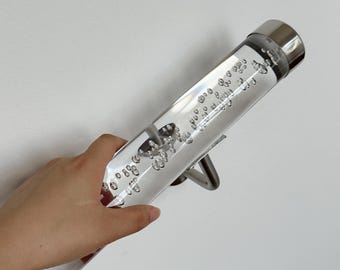 Pasamanos de escalera de acrílico transparente con burbujas y accesorios de hardware