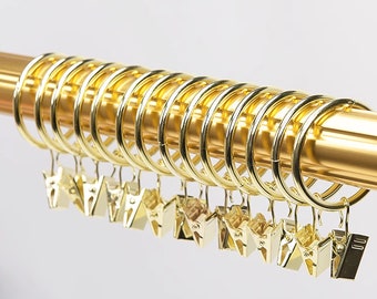 Gold Clip Curtain Ring, Stainless Steel Ring, Metal Ring, Curtain Clip Hanging Ring. (this price is for 10)