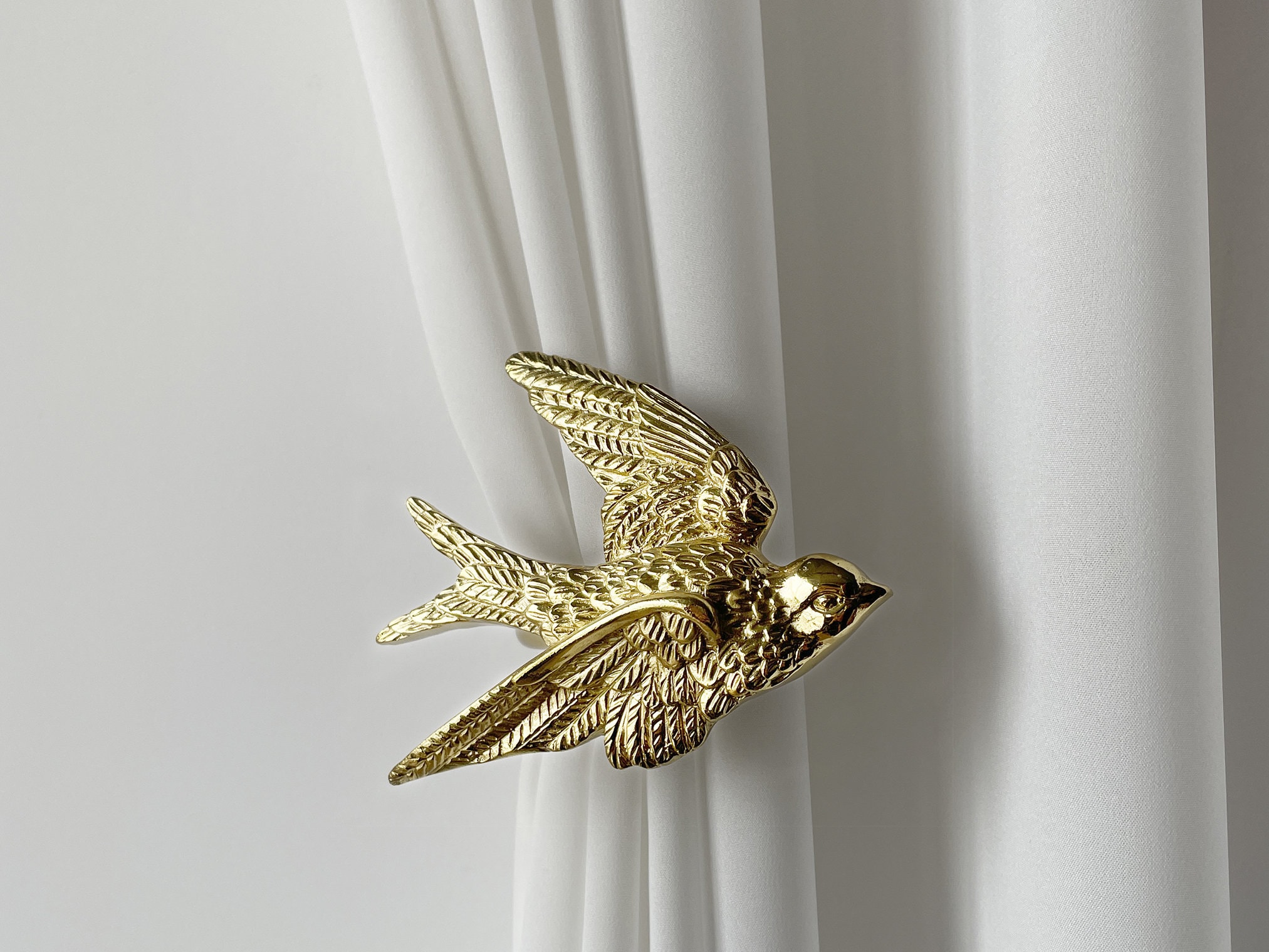 Swallow Brass Curtain Hooks, Gold Curtain Hooks, Curtain Ties, Gift for Mom