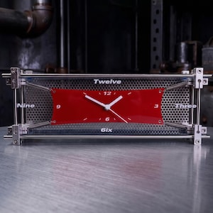 Modern Acrylic Desktop Clock for Workshop Room, Cool Birthday Gift for Him