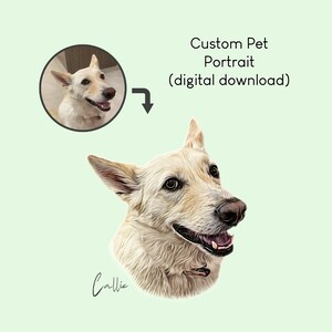 Custom Pet Portrait Digital Download | Made Using Photo Of Pet | Custom Dog Portrait | Cat Portrait Dog Drawing Pets Personalized Artwork