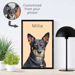 Modern Custom Pet Portraits | Made Using Photo Of Pet | Custom Dog Portrait | Cat Portrait Dog Drawing All Pets Personalized Pet Artwork
